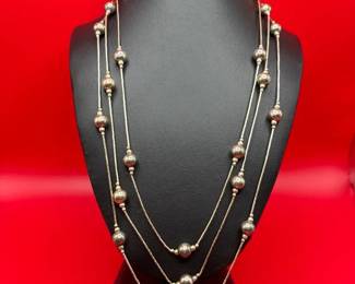 Vintage Southwestern Sterling Silver Navajo Pearl Necklace