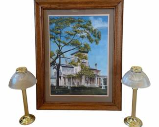 Vintage Framed Print Candle Lamps