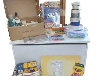 Art Supplies And Storage Cabinet Bundle