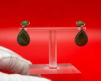 Gorgeous Sterling Silver Gemstone Dangle Drop Earrings