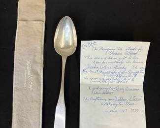 Antique Early American Silver Serving Spoon