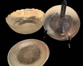 Vintage 10.5 Arcoroc Fleur Pattern Bowl And Four 7.5 Bowls In Gourmande