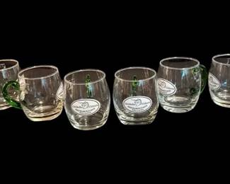 Six Vintage Green Handled Swabian Wine Mugs