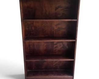 Vintage Dark Wood 4Shelf Bookcase Display Cabinet