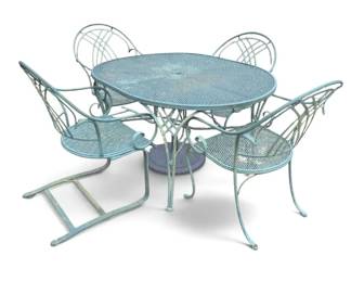 Vintage Woodard Style 5Piece Wrought Iron Patio Dining Set