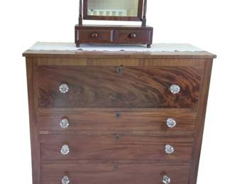 Vintage Federal Style Chest Of Drawers With Tabletop Swing Vanity