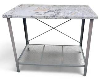 Modern Metal Console Table with Granite Top