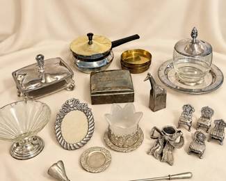 Silver Plate And Toned Trinket Mystery Lot