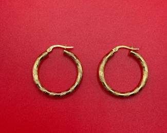 10K Yellow Gold Hoop Earrings