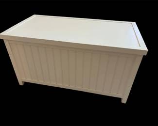 White BeadedBoard Wooden Chest