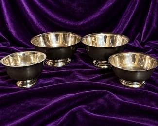 Four Silver Plated Footed Presentation Bowls