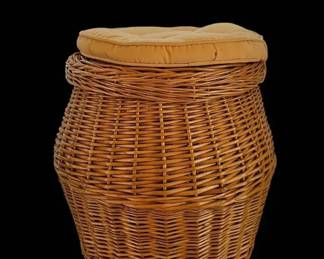 Large Woven Wicker Storage Basket And Throws To Fill It