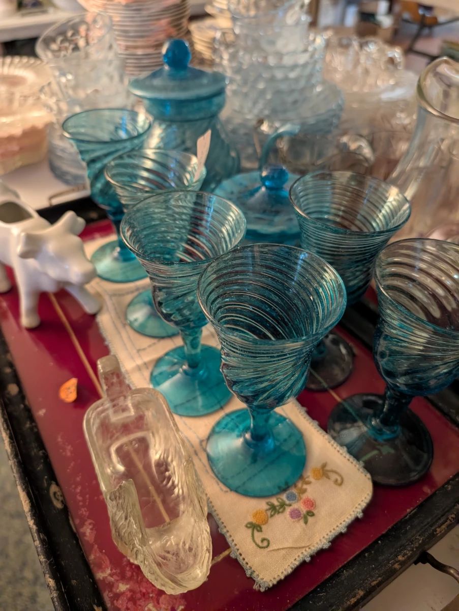 hand-blown glassware (Mexico) 
