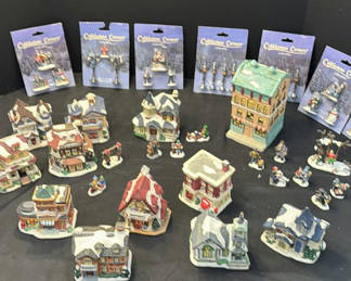Lot 145: Cobblestone Corners Christmas Village Buildings and Figurines