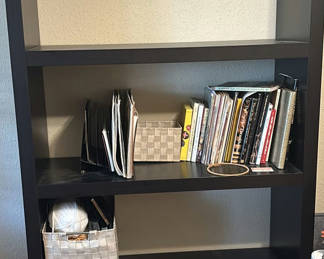 Lot 42: Black Five-Shelf Bookcase