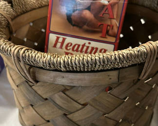 Lot 261: Woven Basket and Dunlap Heating Pad