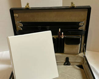 Lot 211: Black Briefcase Organizer with White Binder