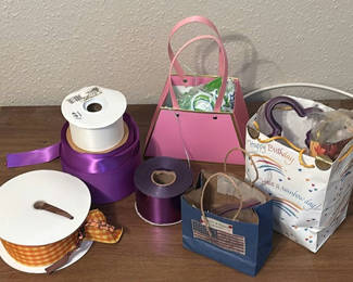 Lot 60: Assorted Ribbon Spools and Gift Packaging Supplies