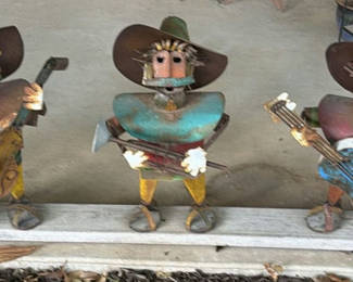 Lot 150: Metal Figurines, Star Decoration, and Metal Shelf