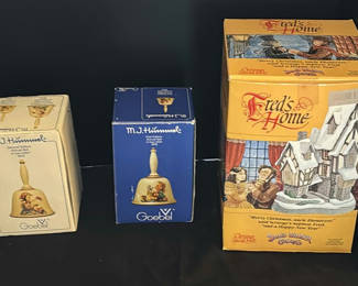Lot 26: M.J. Hummel Annual Bells and David Winter Cottages Collectibles