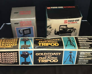Lot 21: Video Film Converter, Slide Viewer, and Fluid-Action Tripod