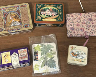 Lot 51: Decorative Tins, Floral Journal, and Craft Stencil Kit
