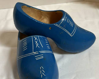Lot 230: Pair of Blue Wooden Clogs