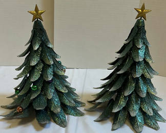 Lot 202: Two Decorative Christmas Tree Figurines