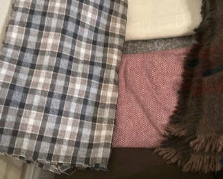 Lot 252: Assorted Fabric Pieces and Wool Blanket