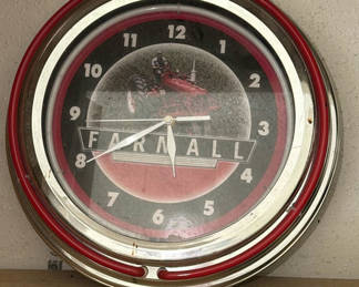 Lot 110: Farmall Tractor Neon Wall Clock