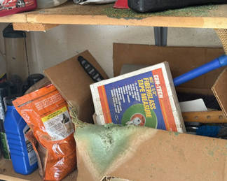 Lot 113: Assorted Garage Supplies, Cleaning Products, and Power Equipment