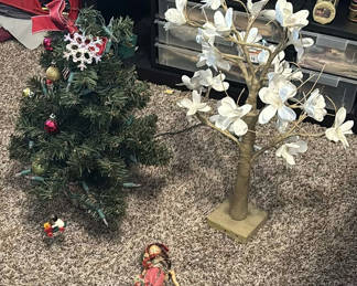 Lot 47: Decorative Artificial Trees and Cloth Doll