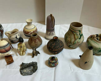 Lot 209: Collection of Native American Style Pottery and Decorative Items