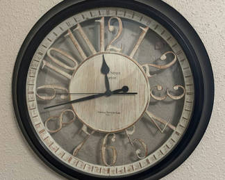 Lot 67: Wall Clock and Wooden Decorative Shelves