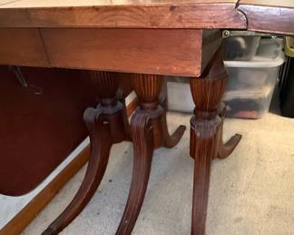 Duncan Phyfe Style Mahogany Drop Leaf Dining Table