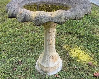 Scalloped Concrete Birdbath Style