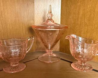 Assorted Pink Depression Glass