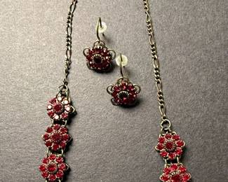 Kenny Ma San Francisco Red Floral Jewelry Set