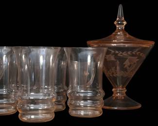 Pink Depression Glass Set - Lancaster Glass
