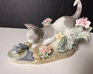 Lladro Kitty Confrontation Porcelain Figurine #1442