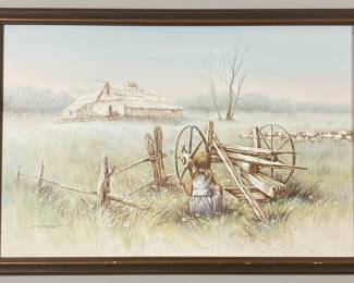 Jim Brown Style Rural Landscape Painting