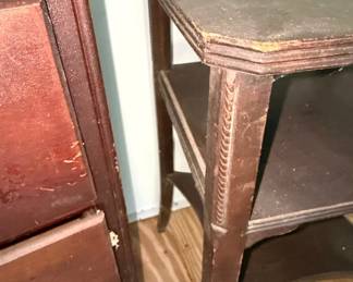 Vintage Wood Nightstand and Side Table