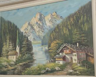 Alpine Landscape Oil Painting