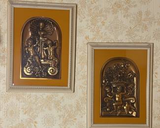 Vintage Turner Style Cherub Relief Wall Plaques