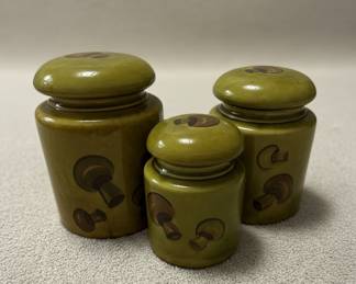 1969 Los Angeles Potteries Mushroom Canister Set