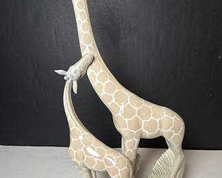 Miquel Requena Porcelain Giraffe and Calf Figurine