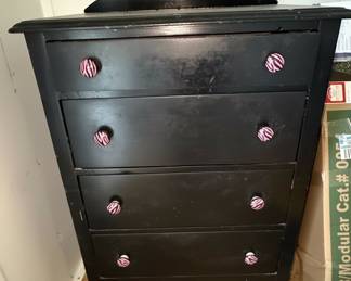 Black Painted Chest of Drawers