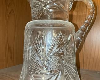 American Brilliant Period Style Cut Glass Pitcher