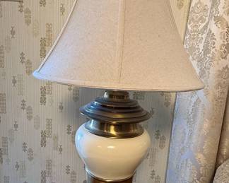 Stiffel Style Brass and Ceramic Table Lamp