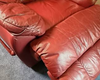 Red Leather Recliner Armchair
